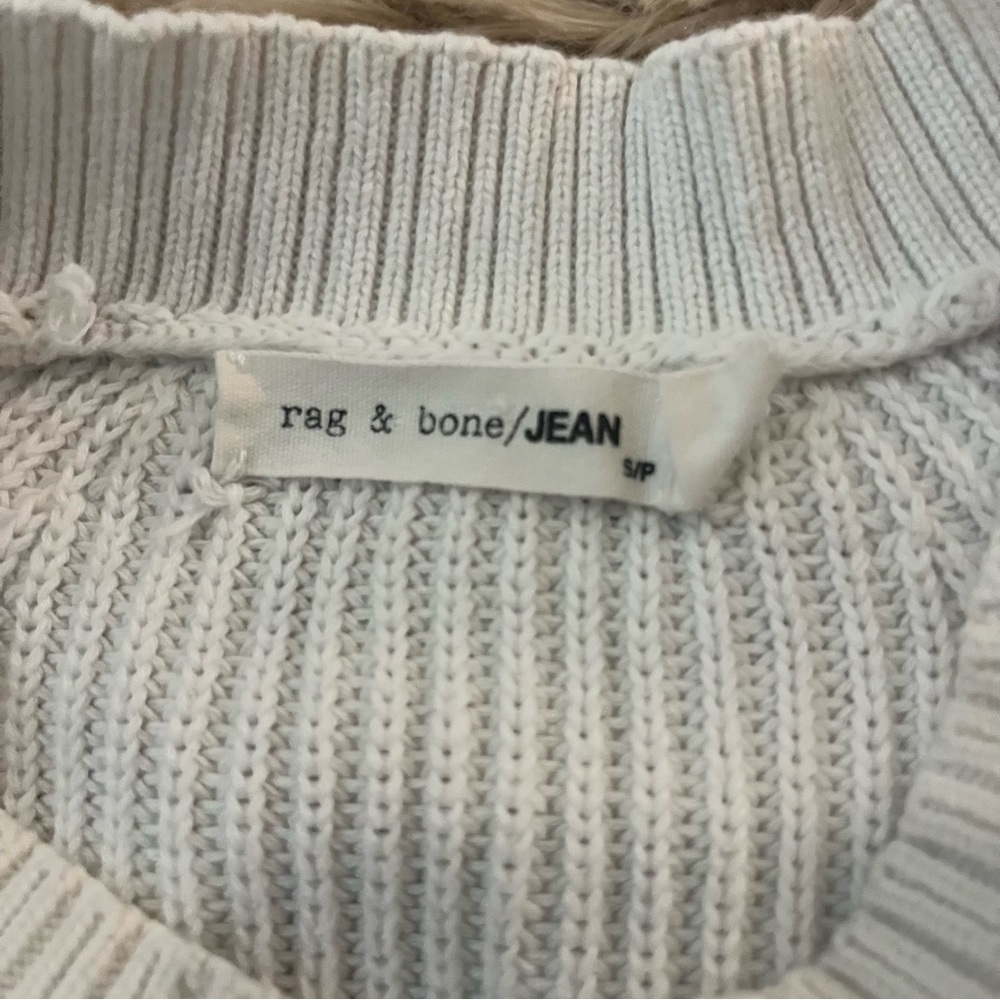 rag & bone Cold-Shoulder Ribbed Cream Sweater S - Picture 4 of 5